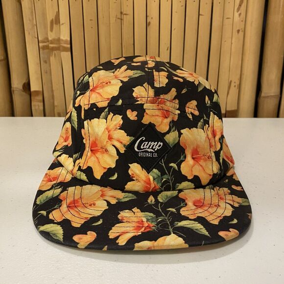 Camp Original Co 5 Panel Hat Tropical Hawaiian Adjustable Strap Clip Cap - Picture 2 of 9